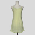 Sheer ruffle hem slip in lime