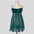Brocade floral babydoll slip in teal