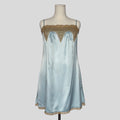 Ornate neckline slip dress in blue