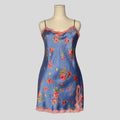 Floral lace trim slip dress