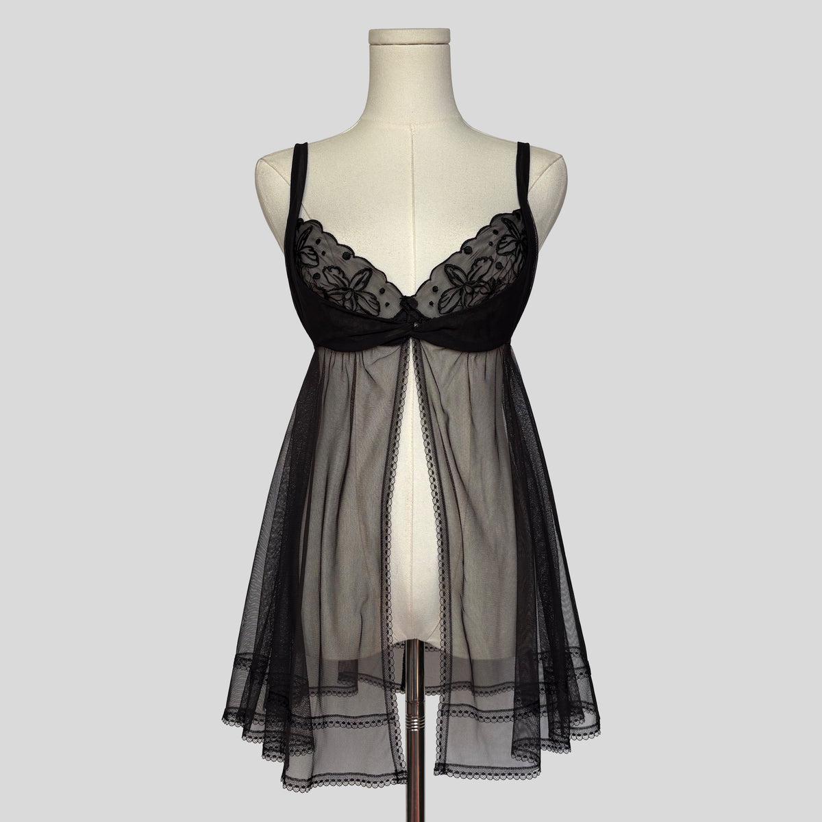 Sheer embroidered babydoll