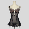 Sheer mesh lace bust negligee