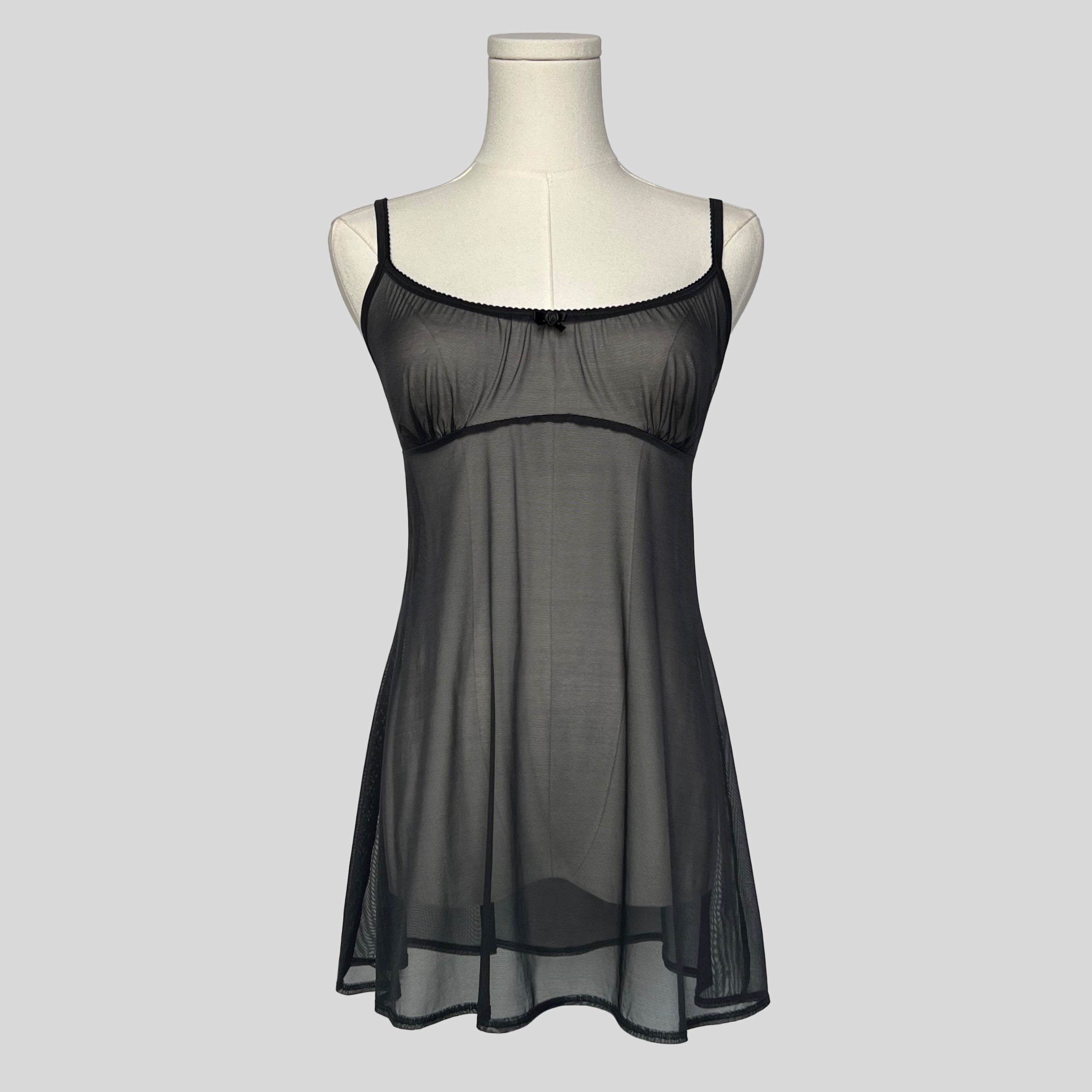 Sheer rosette babydoll slip