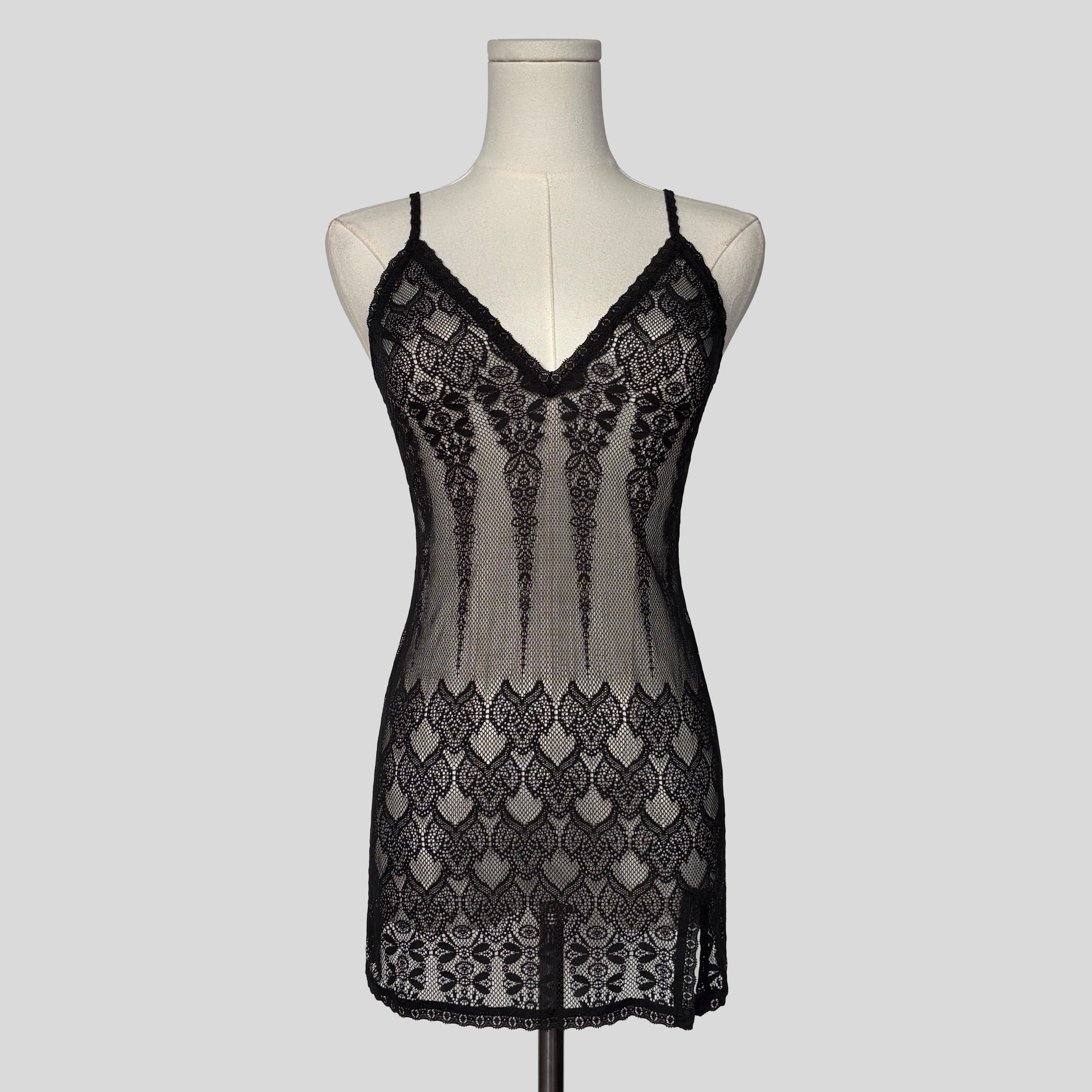 Ornate mesh slip dress