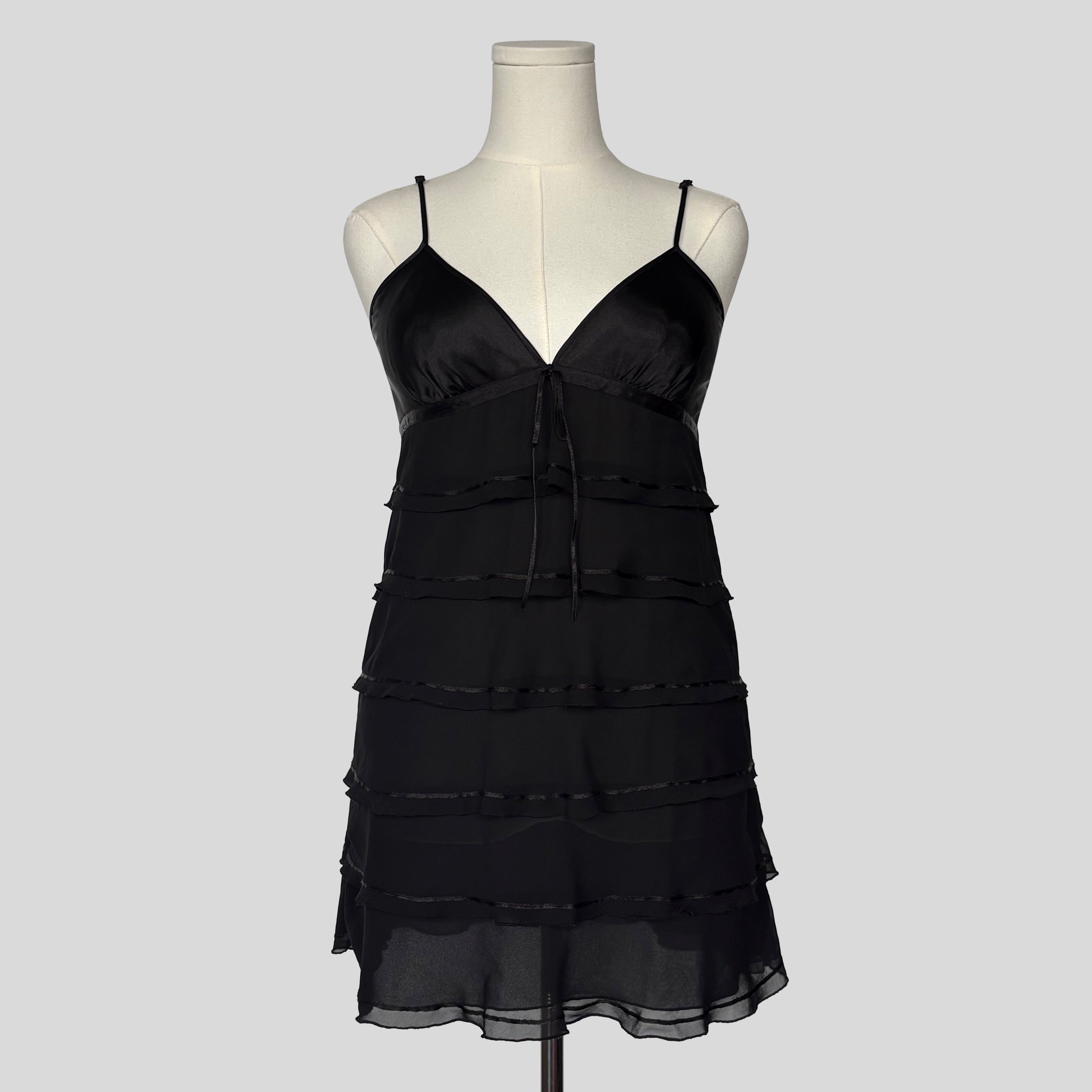 Tiered ruffled slip dress