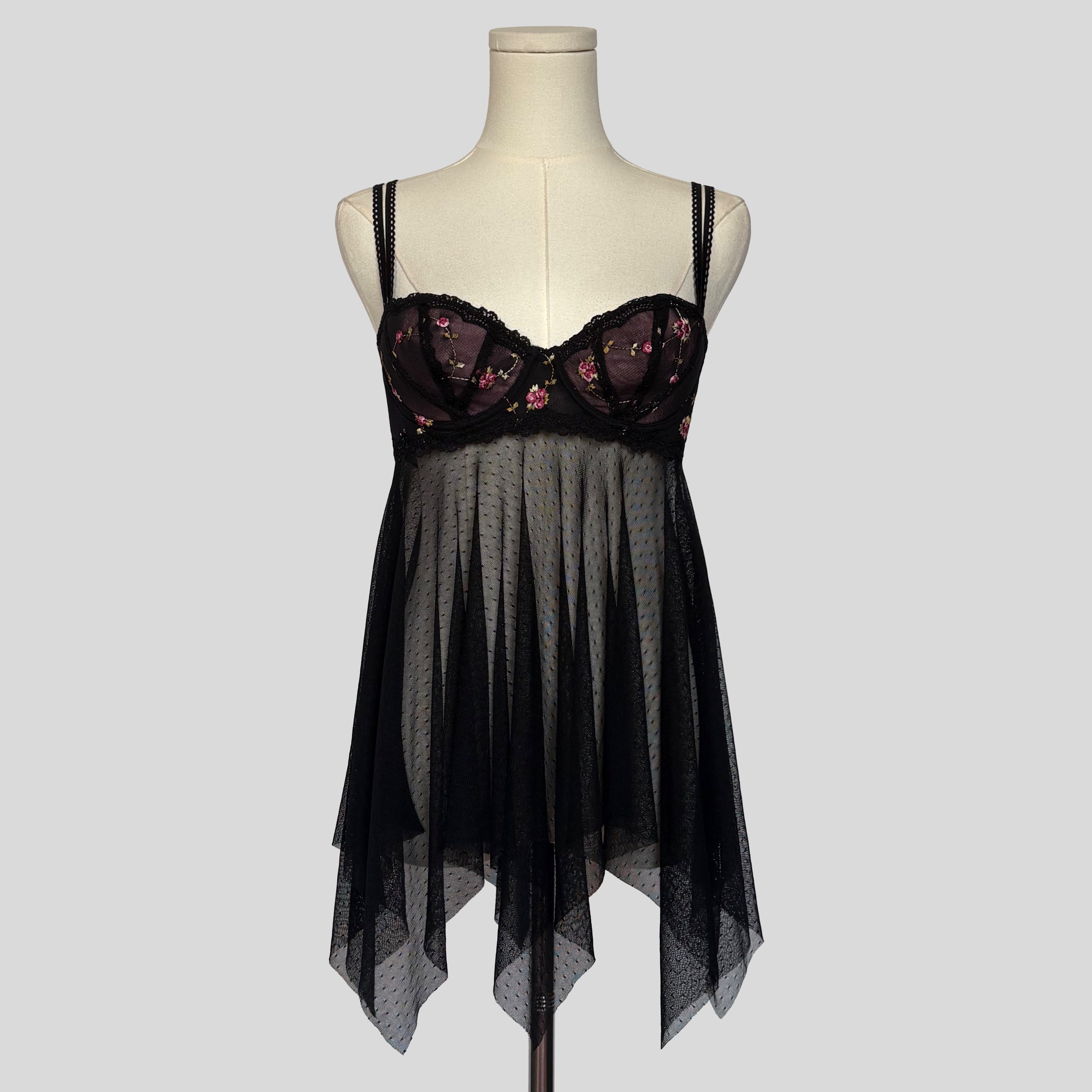 Embroidered handkerchief hem babydoll