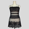 Sheer striped lace slip