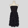 Strapless polka dot dress
