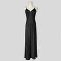 Backless silk gown in black