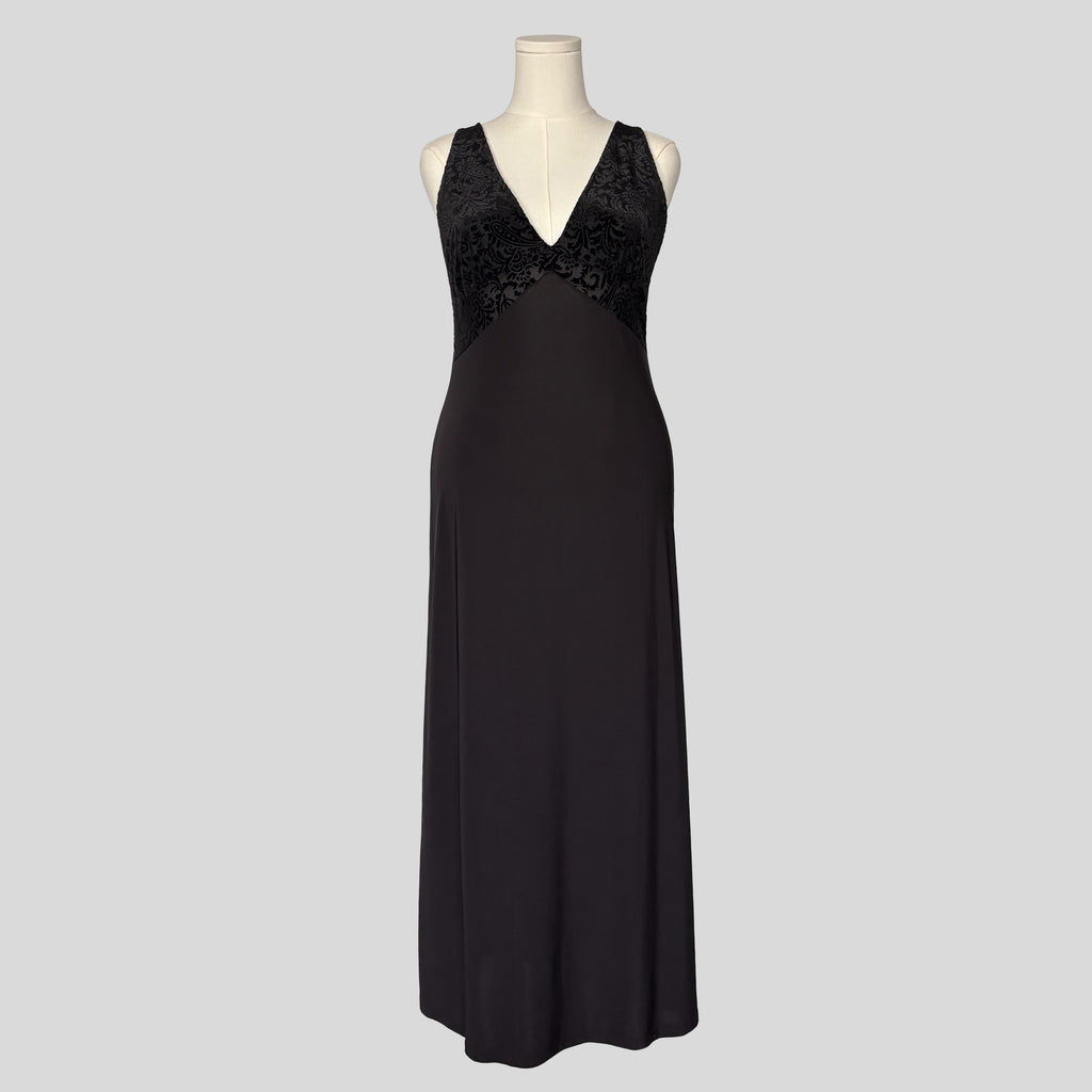 Velvet burnout bust gown