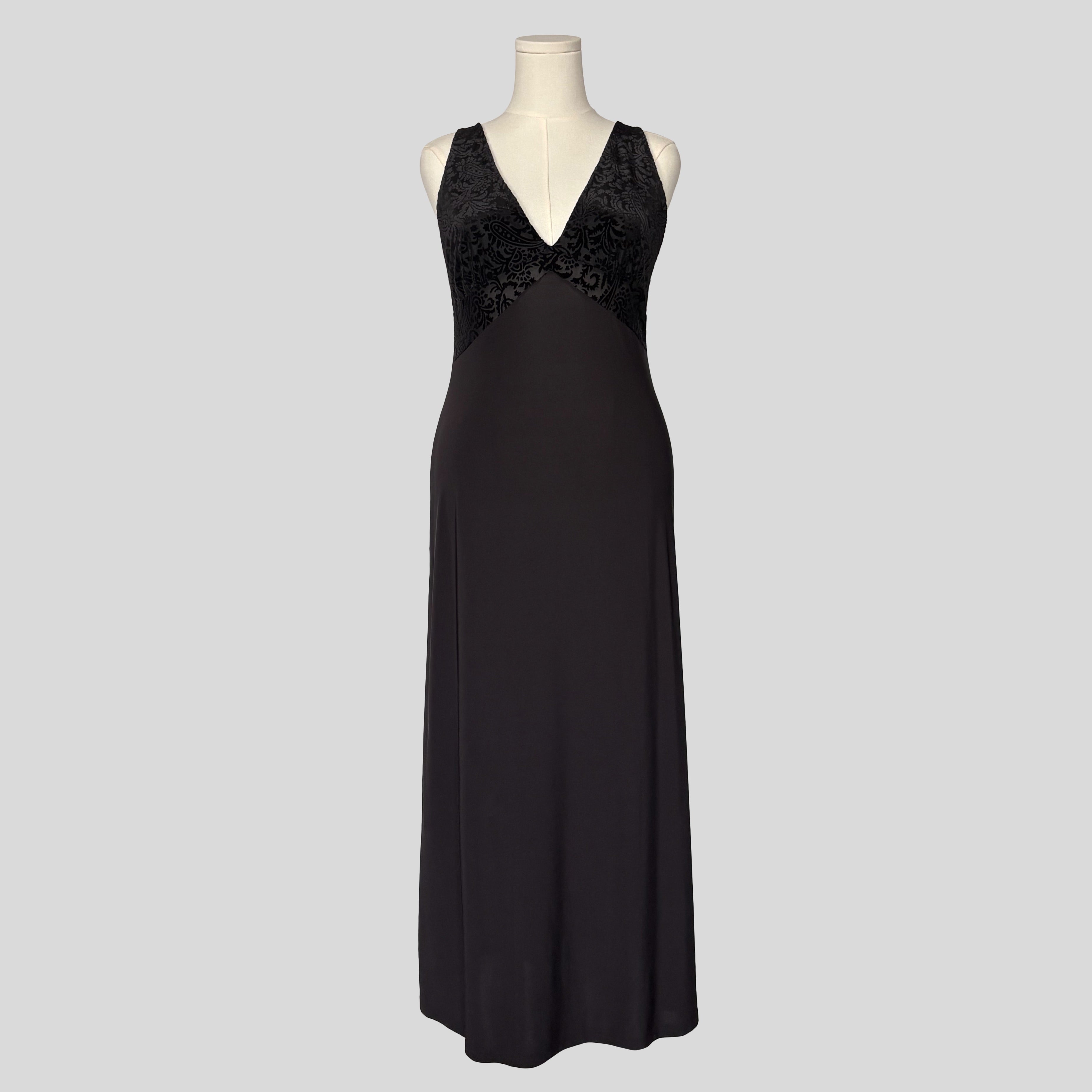 Velvet burnout bust gown