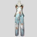 Silky floral pajama set