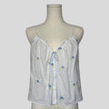 Cottage floral embroidered cami in white