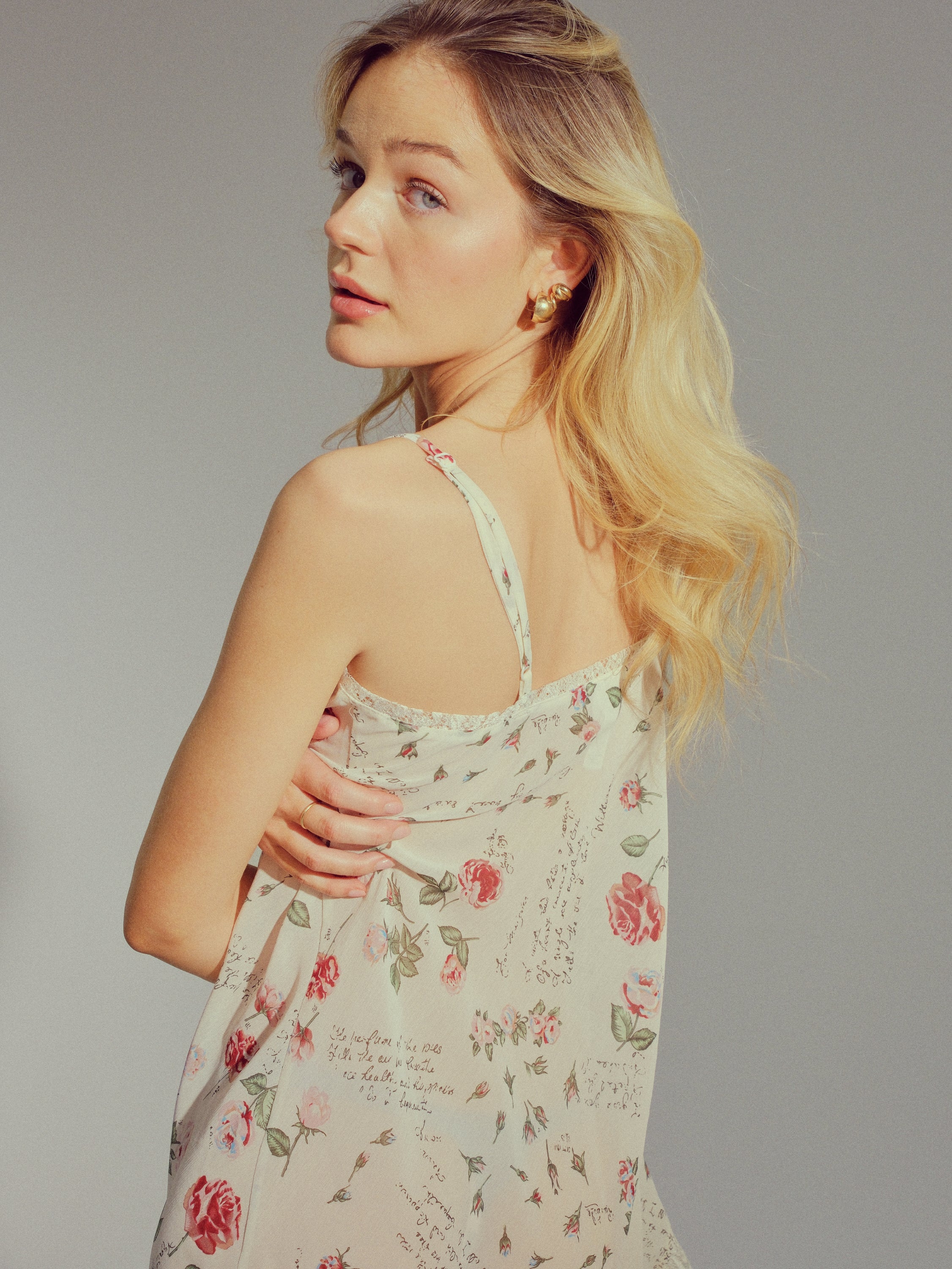 Love Letters floral sheer slip dress