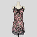 Floral lace trim slip dress