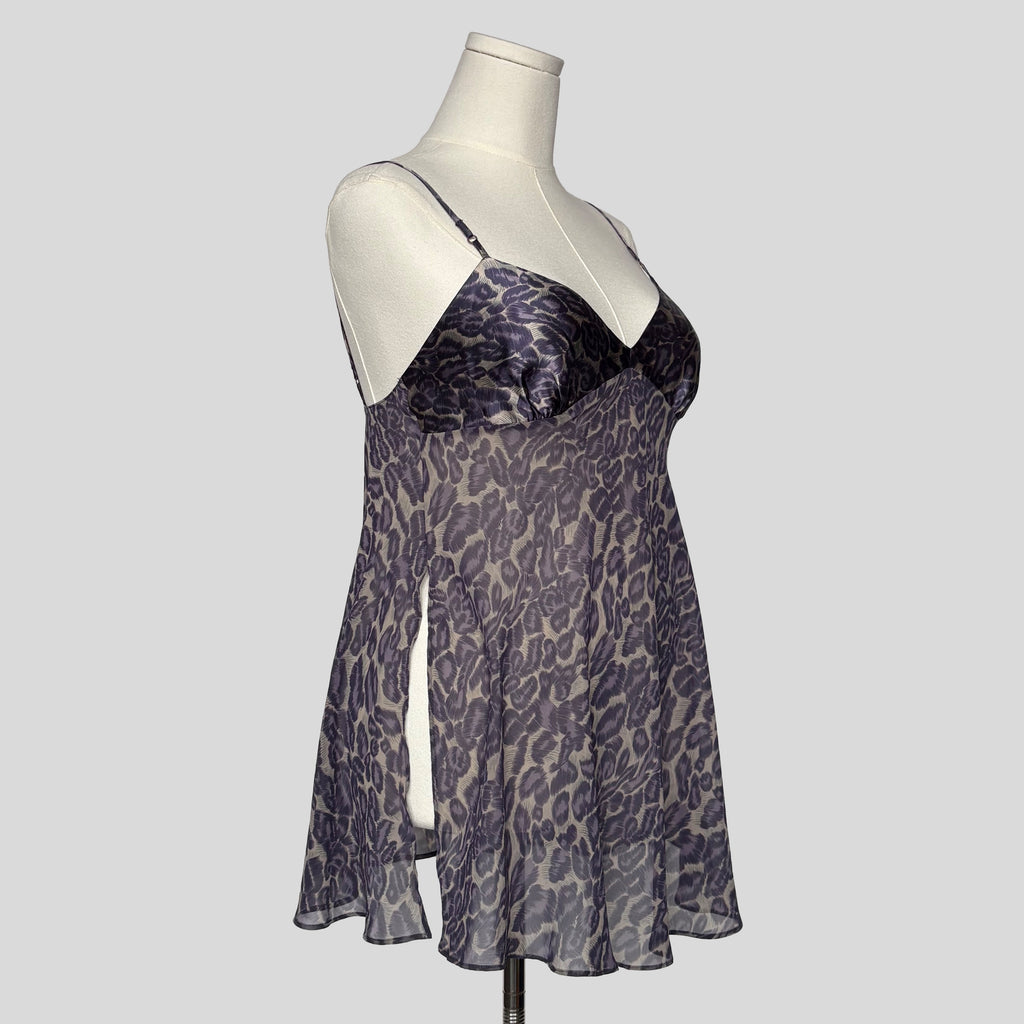 Leopard print babydoll slip