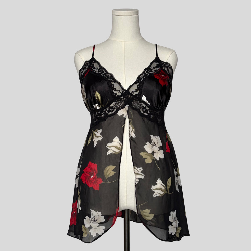 Tropical floral split front babydoll