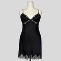 Silky lace inset trim slip dress