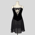 Velvet lace inset slip dress