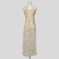 Floral sheer midi slip in cream