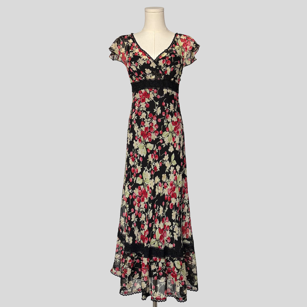 Cherry print midi dress
