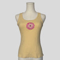 Basic ribbed tank top in yellow daisy