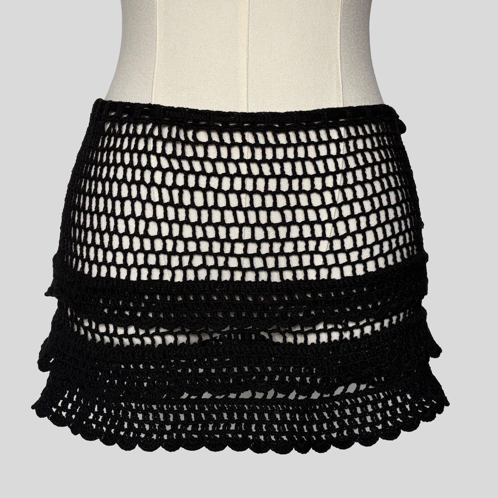 Crochet knit mini skirt