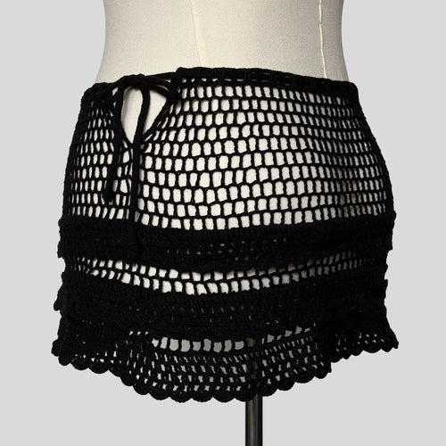 Crochet knit mini skirt
