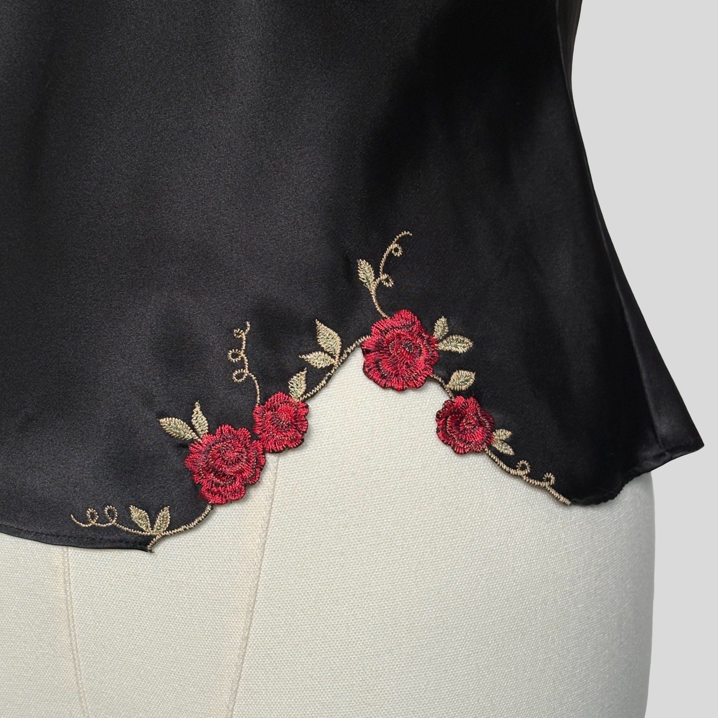 Flower embroidered cami