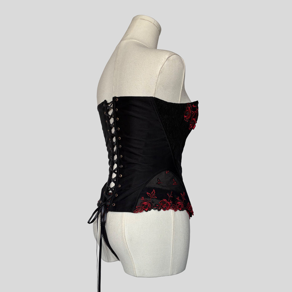 Embroidered corset and matching panties