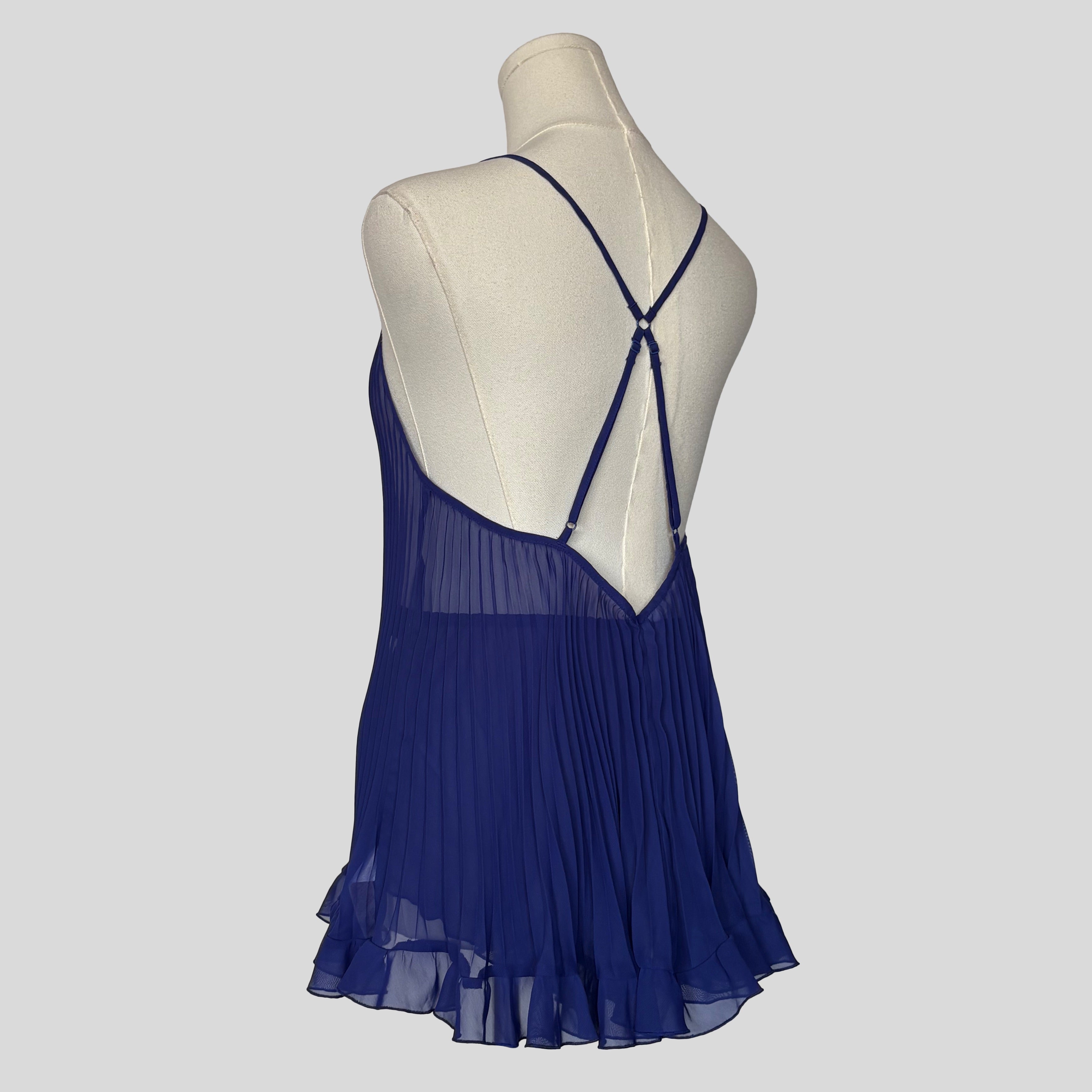 Pleated ruffled slip with matching shorts