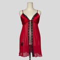 Embroidered split front chemise