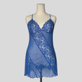 Sheer lace diagonal striped slip