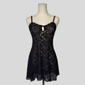 Lace mini dress in black
