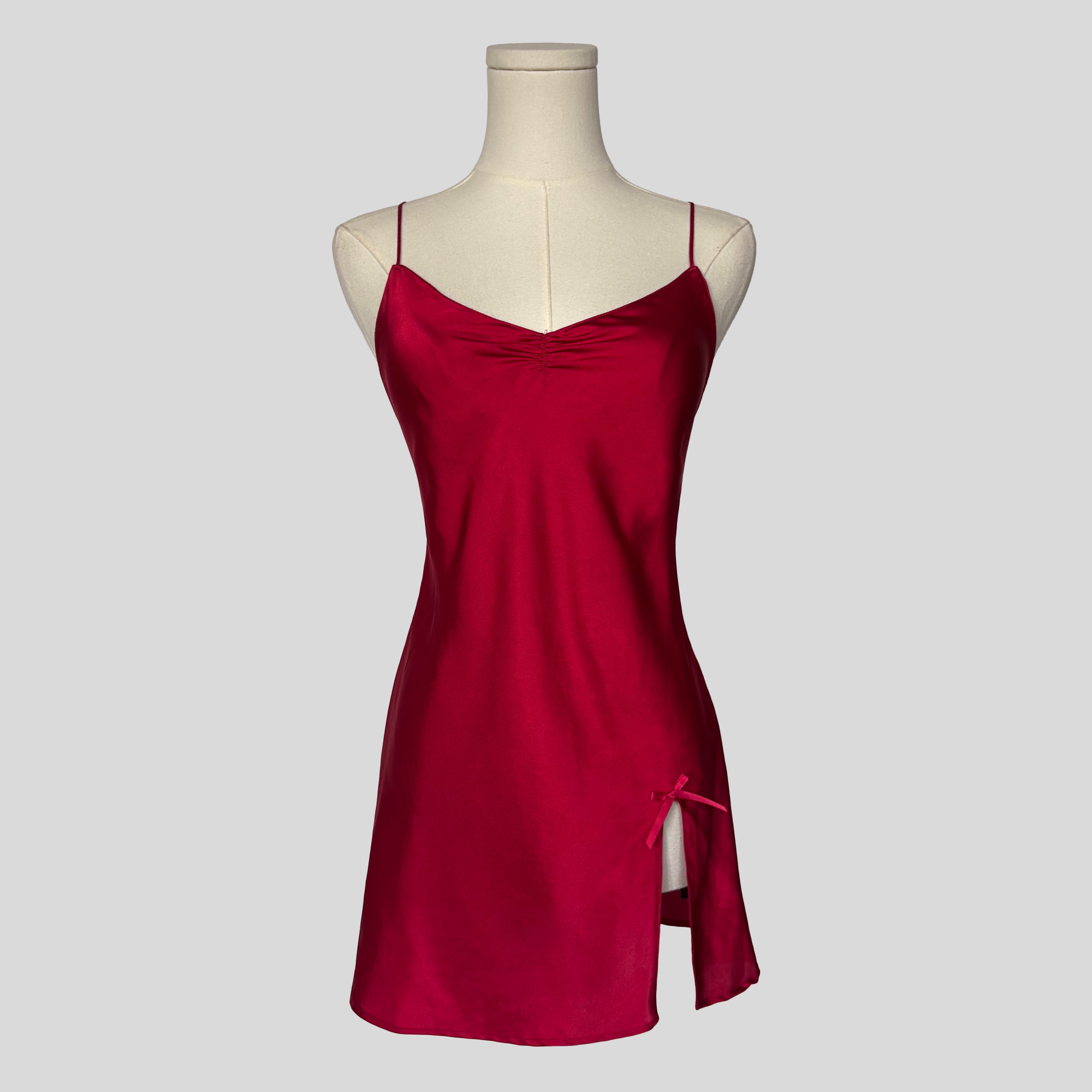 Silky ruched slip