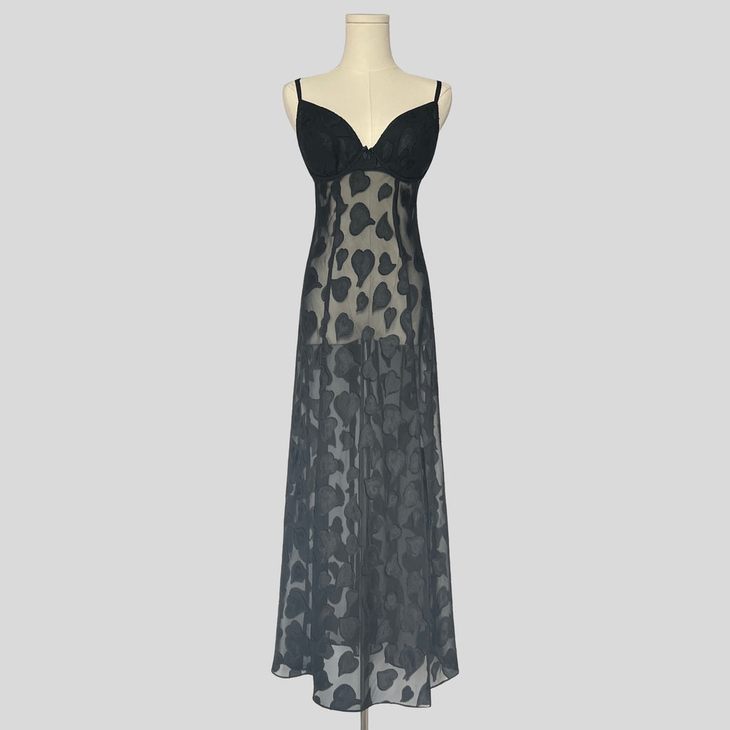 Heart print underwire gown