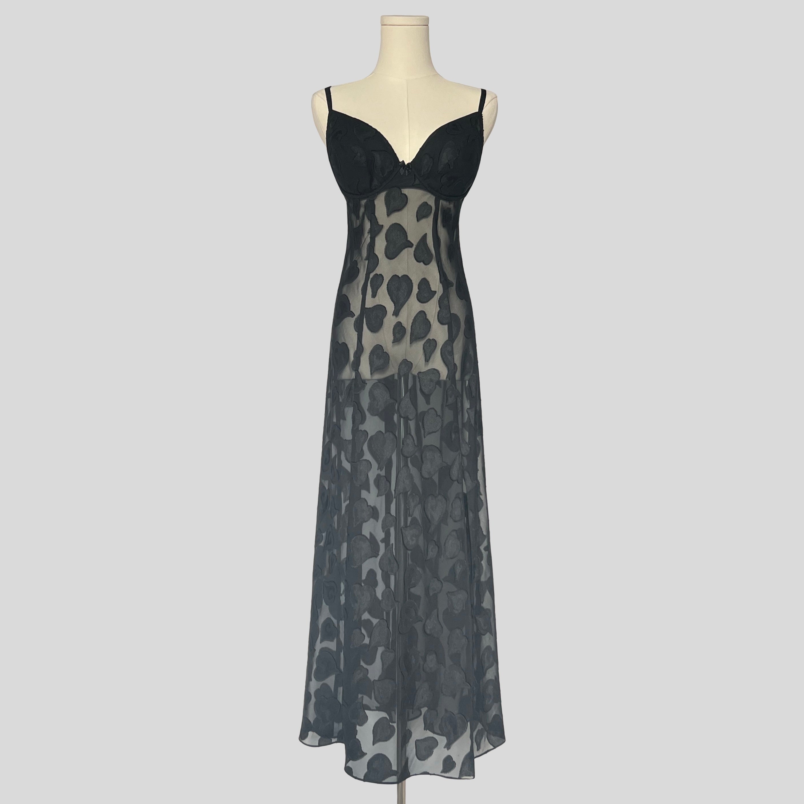 Heart print underwire gown
