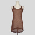 Leopard print mesh slip dress