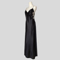 Backless silky gown in black