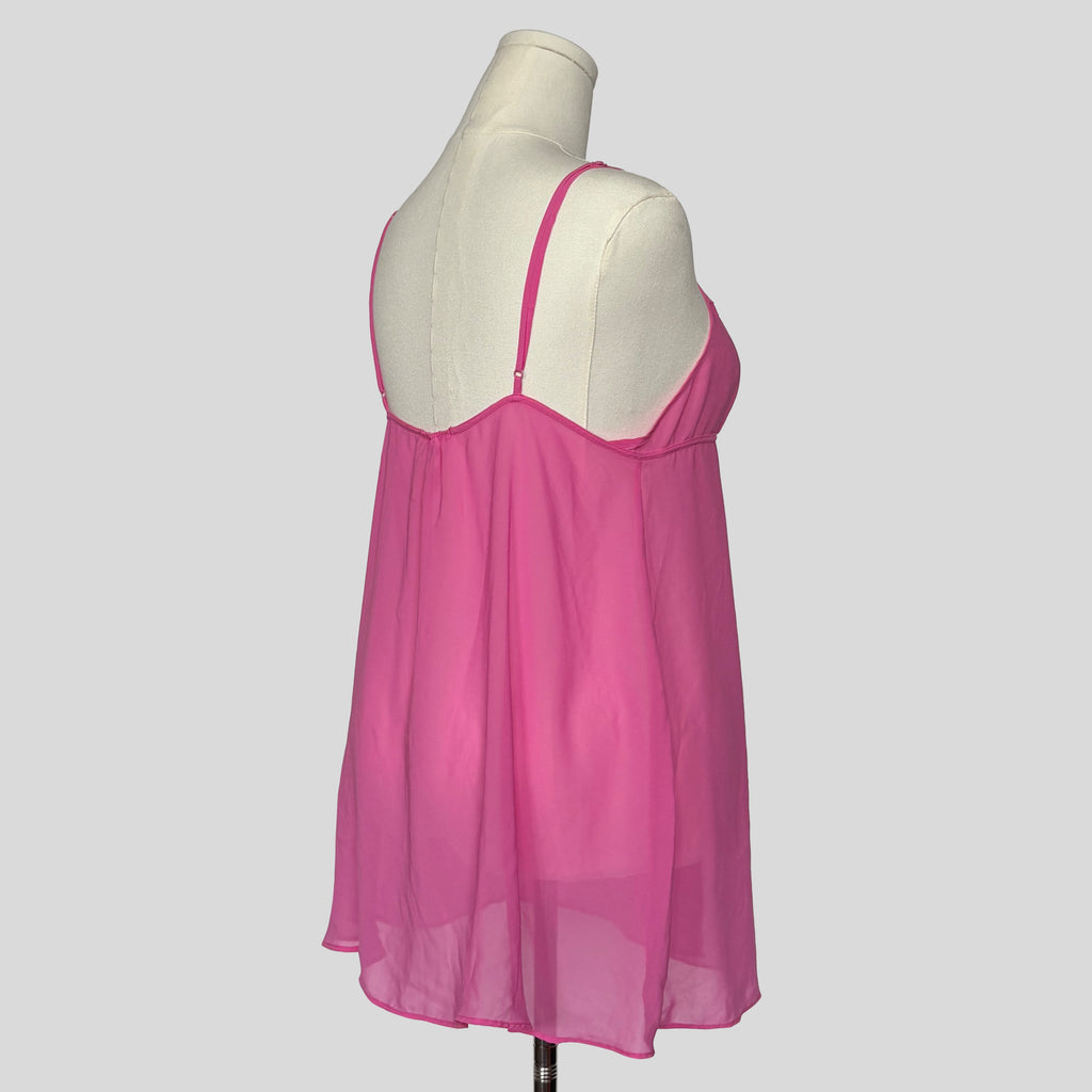 Sheer lace trim babydoll