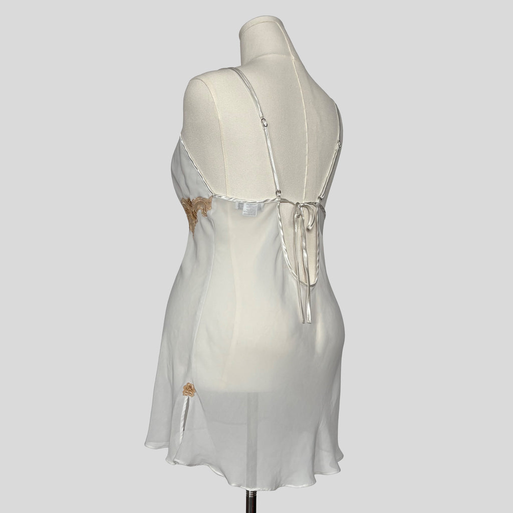 Ornate embroidered sheer slip