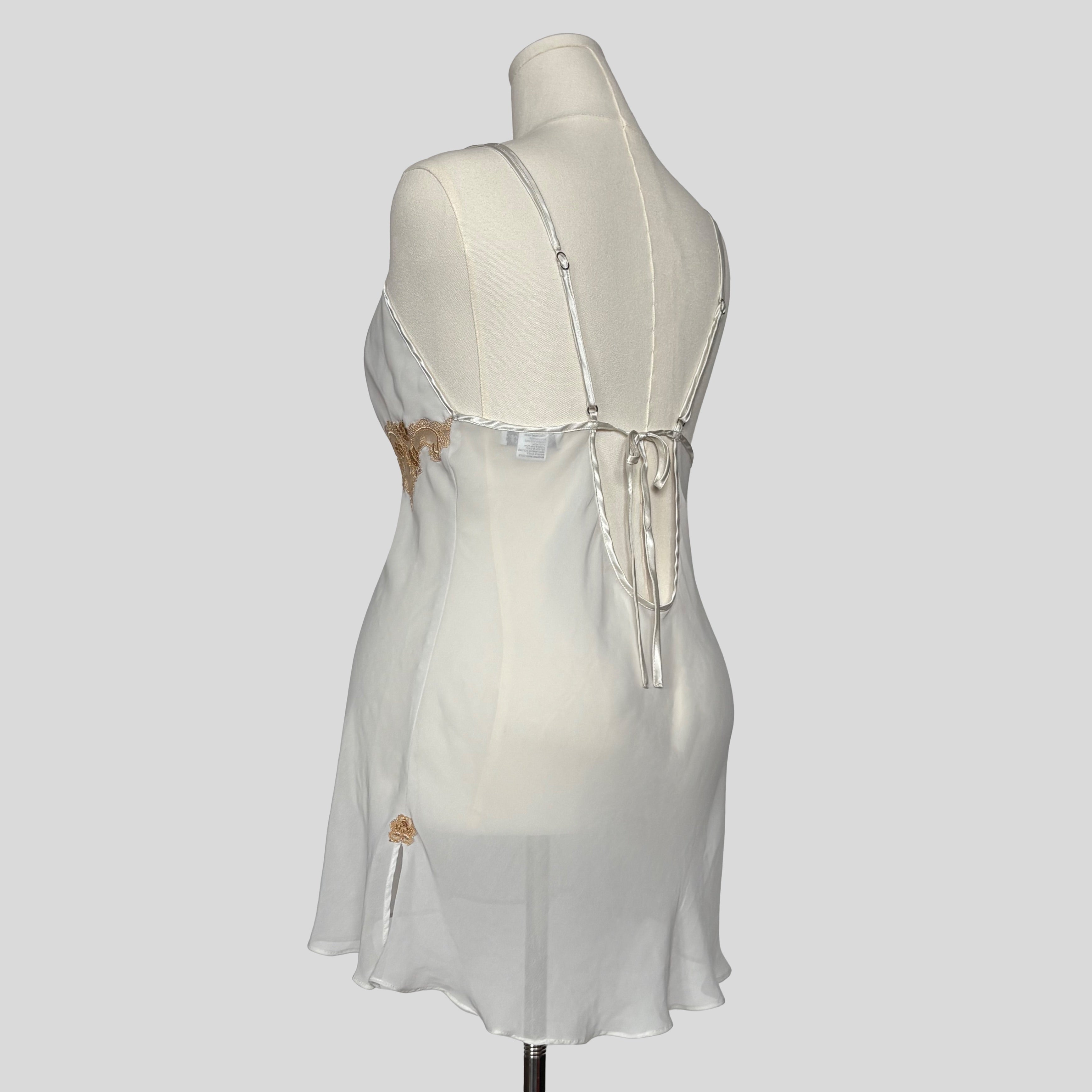 Ornate embroidered sheer slip