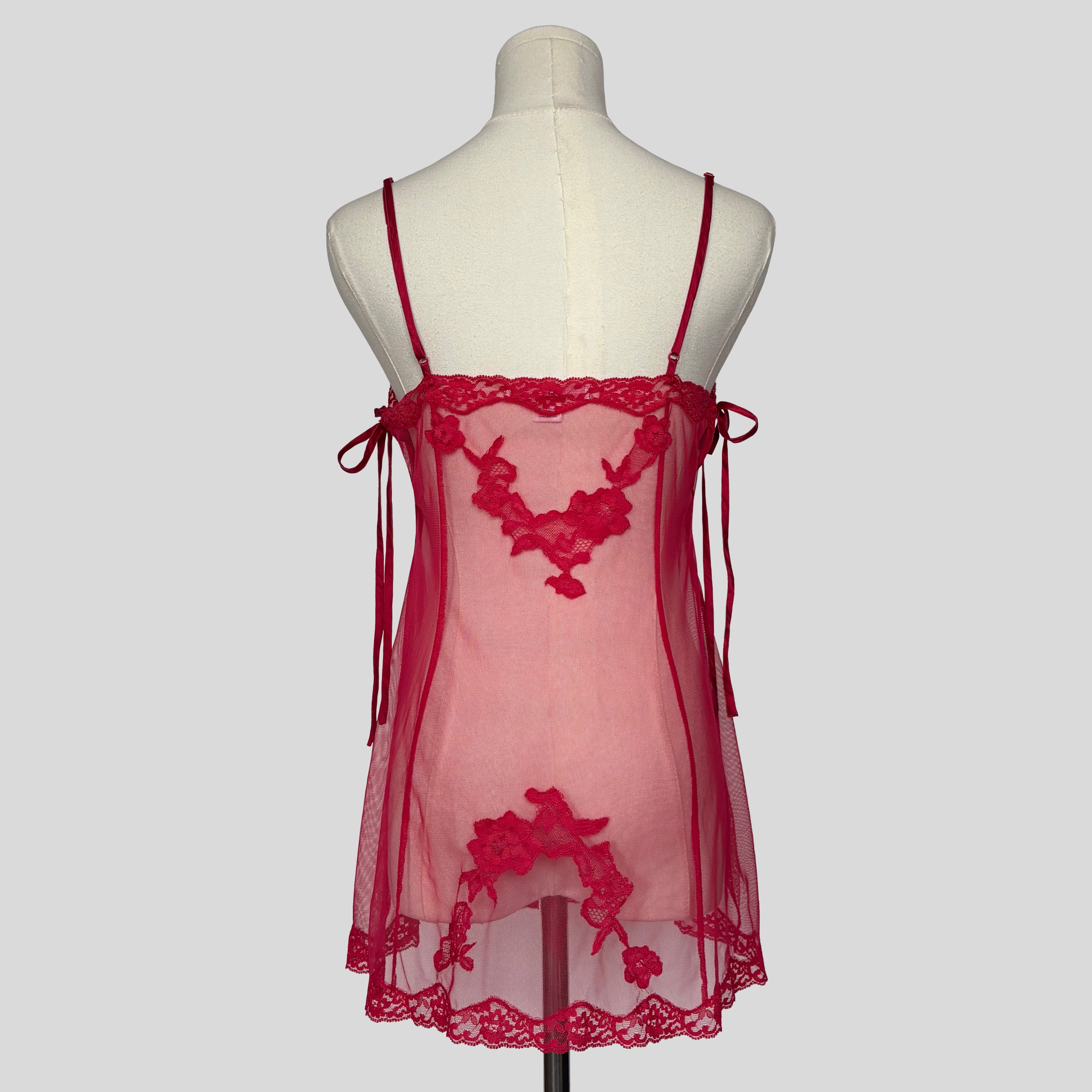 Mesh split front lace detail slip