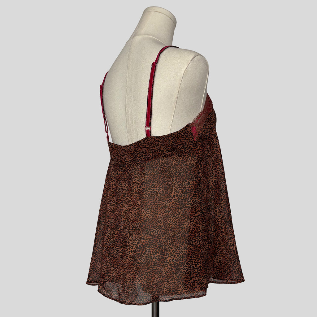 Leopard print split front babydoll