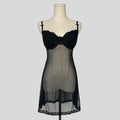 Embroidered mesh underwire chemise