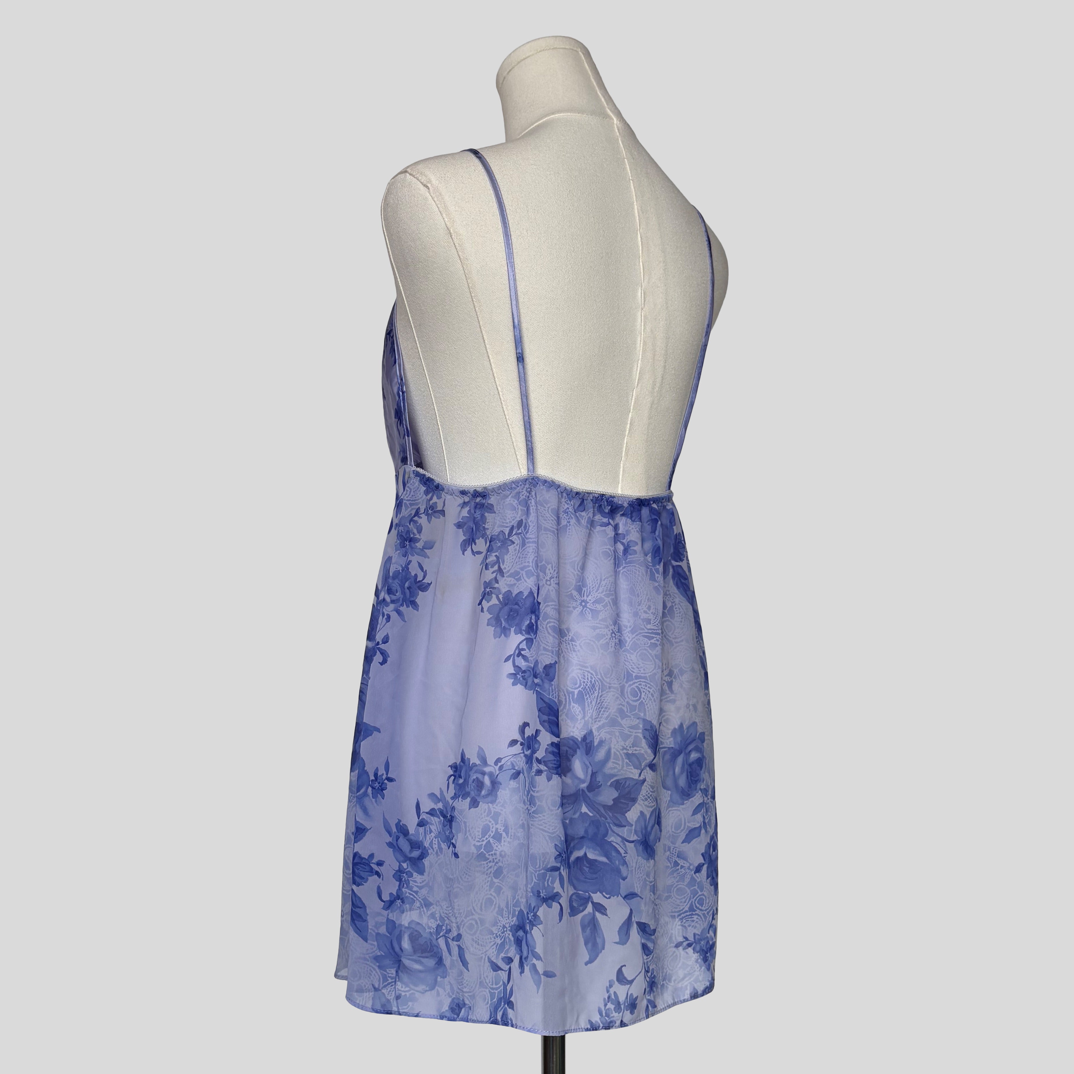 Floral split front babydoll slip dress
