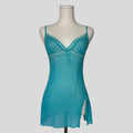 Aqua lace slip dress