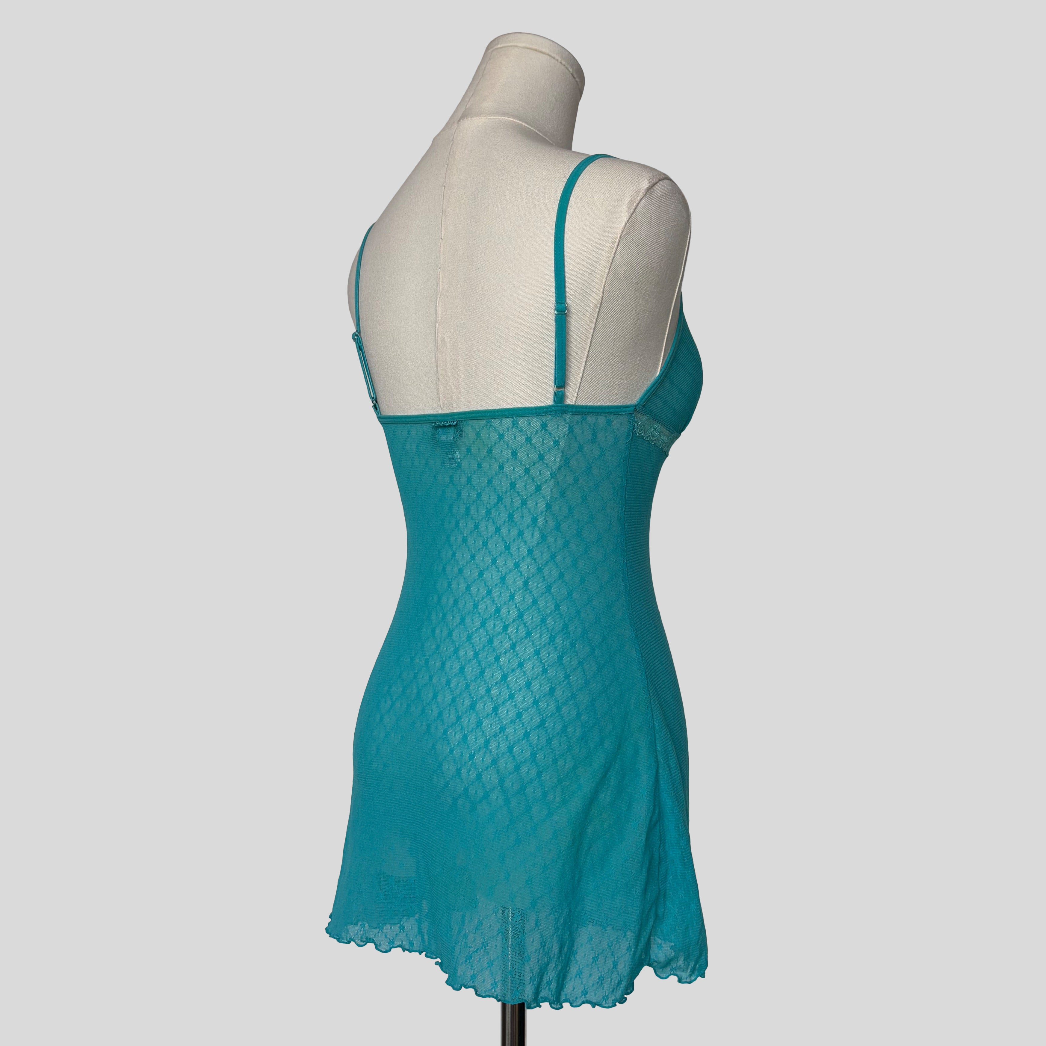 Aqua lace slip dress