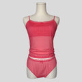 Peach sheer cami and matching panties set