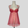Scalloped lace trim split front babydoll